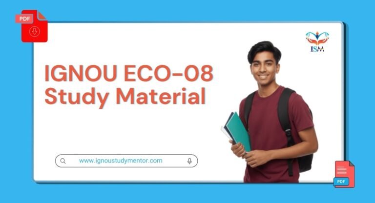 IGNOU ECO-08 Study Material