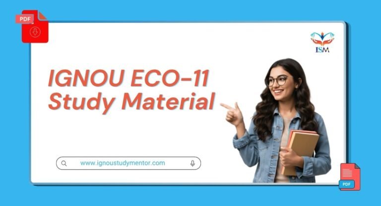 IGNOU ECO-11 Study Material