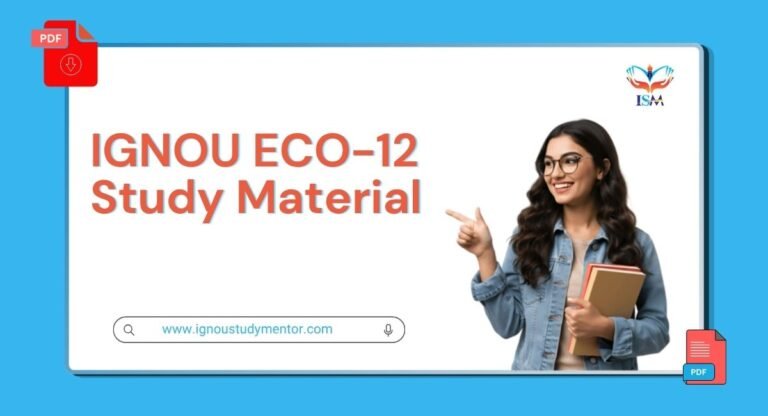 IGNOU ECO-12 Study Material